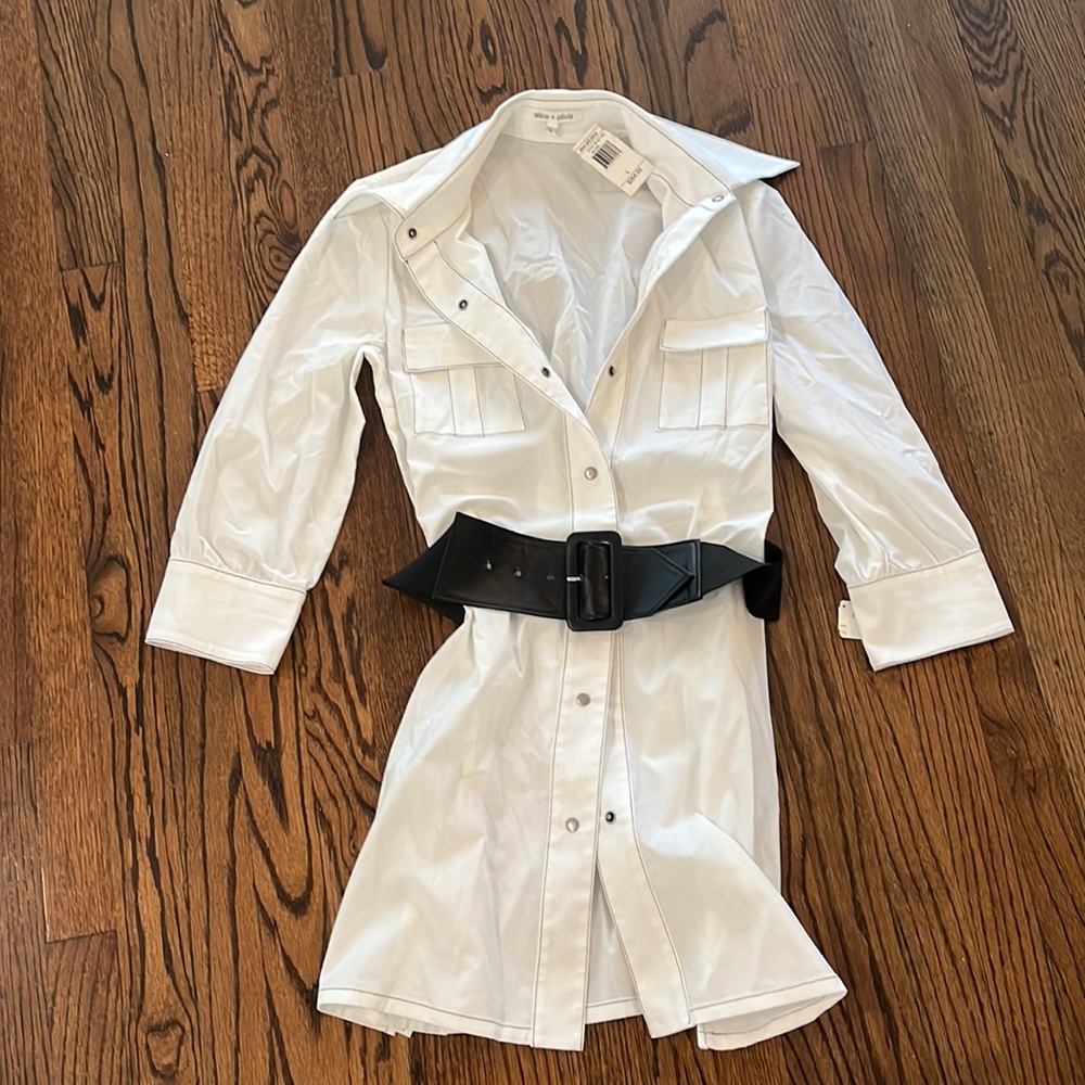 Alice and Olivia belted shirt. NWT size large
